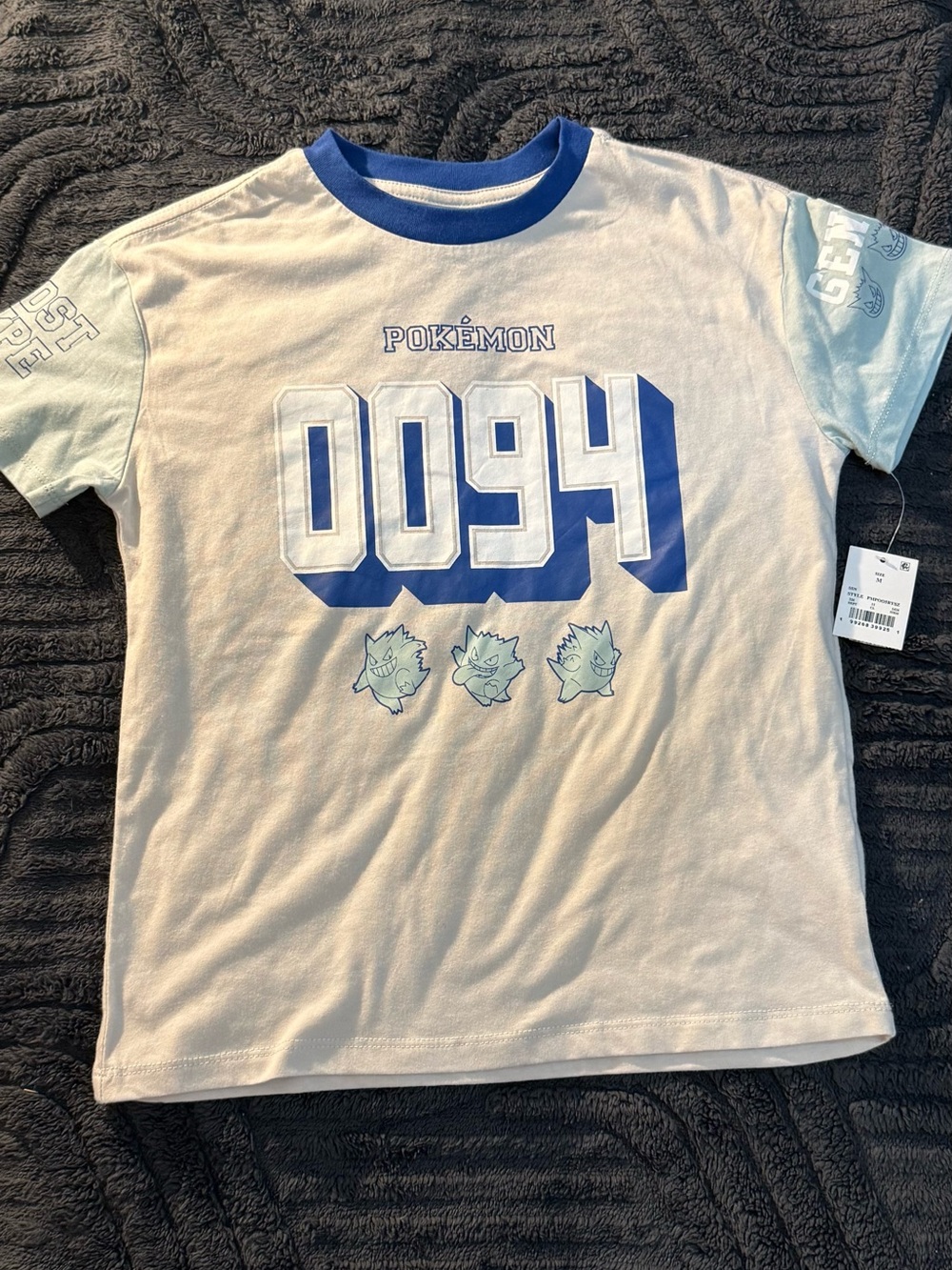 Pokemon White and Blue Short Sleeve Tee with Clefairy Graphic